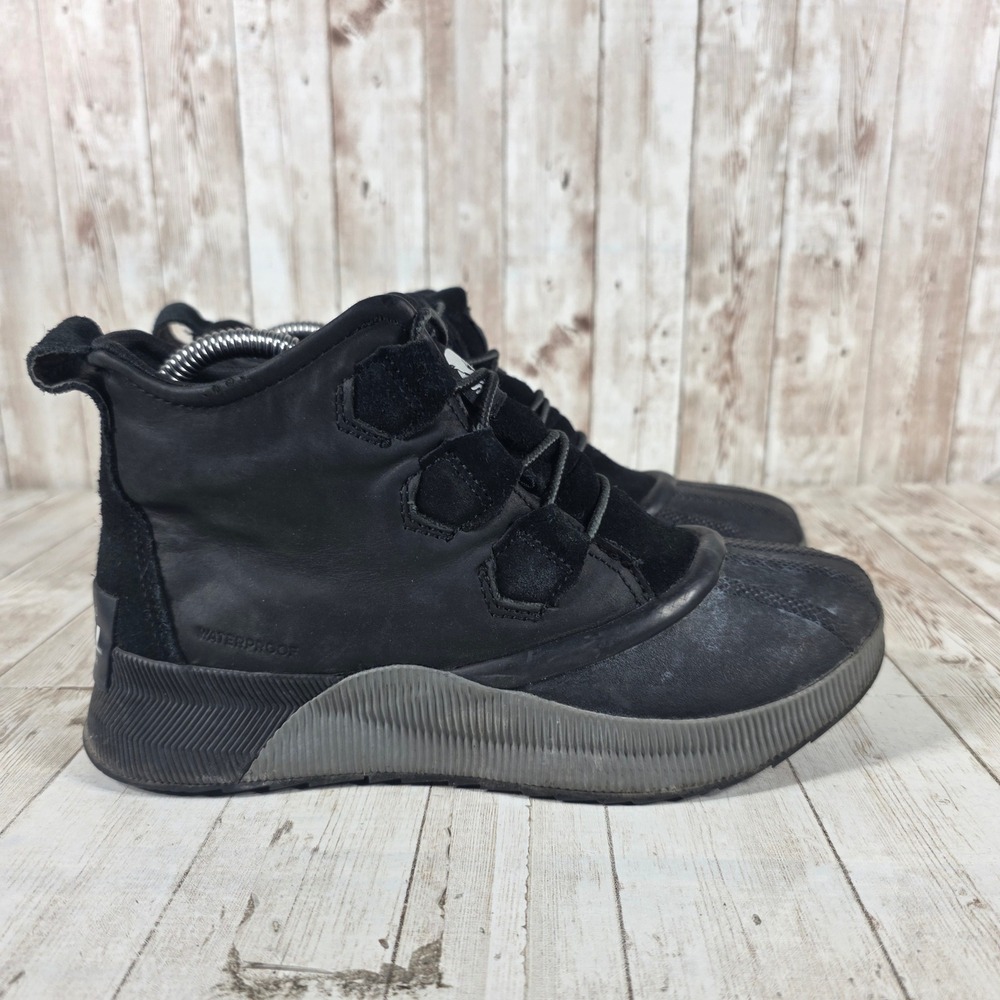 Sorel Out N About III Classic Waterproof Duck Sneaker Boots‎ Black Womens 8